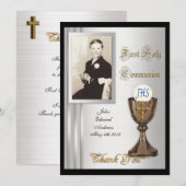 Carte De Remerciements Photo de la première communion (Devant / Derrière)