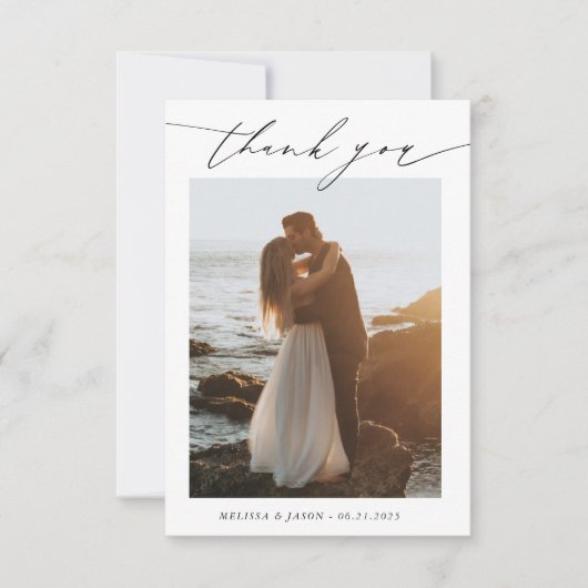 Carte de remerciements photo de la typographie mar (Devant)