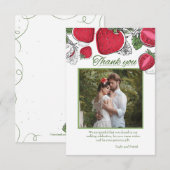 Carte De Remerciements Photo de la vigne de fraise (Devant / Derrière)