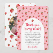 Carte de remerciements photo de l'anniversaire de  (Devant / Derrière)