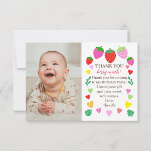 Carte de remerciements photo de l'anniversaire de