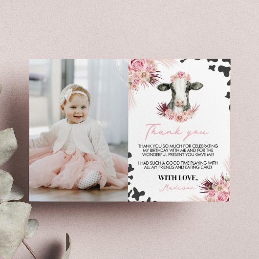 Carte de remerciements photo de l'anniversaire de 