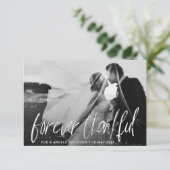 Carte De Remerciements photo de l'mariage de mariée et de mariée (Debout devant)