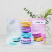 Carte De Remerciements Photo de Macarons colorés (Debout devant)