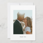 Carte De Remerciements Photo de mariage à l'écriture minimaliste moderne (Devant)