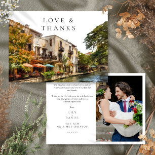 Carte De Remerciements Photo de mariage à San Antonio Texas