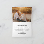 Carte De Remerciements Photo de mariage avec écriture blanche 'Amour et M (Intérieur)