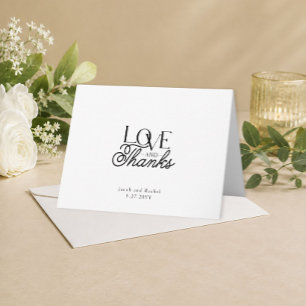 Carte De Remerciements Photo de mariage avec script Moderne Amour & Remer