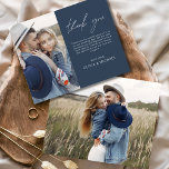 Carte de remerciements photo de Mariage bleu Budge<br><div class="desc">Faites preuve de gratitude avec nos élégantes cartes de remerciement avec un script moderne et votre photo mariage préférée. Ces cartes offrent un design élégant et minimaliste qui complète parfaitement toute esthétique mariage. Personnalisez-les avec un message sincère d'appréciation pour transmettre vos remerciements à vos amis et à votre famille pour...</div>