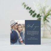 Carte de remerciements photo de Mariage bleu Budge (Debout devant)