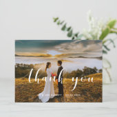 Carte de remerciements photo de mariage chic et él (Debout devant)