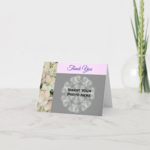 Carte De Remerciements Photo de Mariage de fleurs blanches