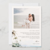 Carte De Remerciements Photo de mariage de plage tropicale (Dos)