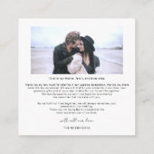 Carte de remerciements photo de Mariage de script  (Dos)