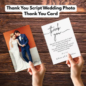 Carte de remerciements photo de Mariage de script 