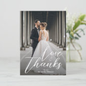 Carte de remerciements photo de mariage élégant (Debout devant)