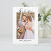 Carte de remerciements photo de mariage élégant (Debout devant)