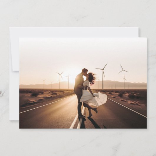 Carte de remerciements photo de mariage élégant et (Dos)