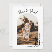 Carte De Remerciements Photo de mariage élégante (Devant)