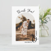 Carte De Remerciements Photo de mariage élégante (Debout devant)