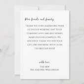 Carte De Remerciements Photo de mariage élégante (Dos)