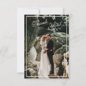 Carte De Remerciements Photo de mariage élégante (Devant)