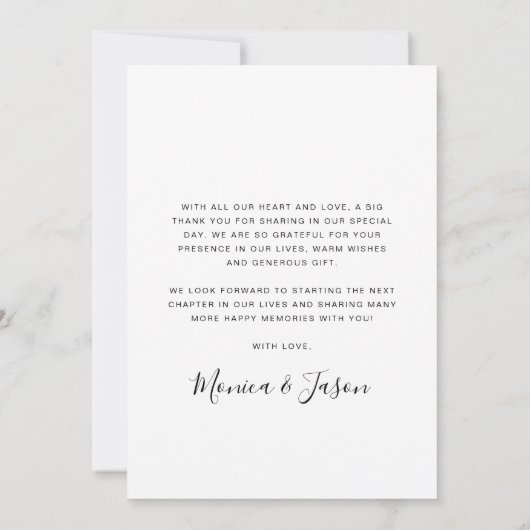 Carte De Remerciements Photo de mariage en arc (Dos)