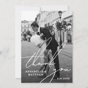 Carte De Remerciements Photo de mariage formel classique