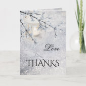 Carte de remerciements photo de mariage hivernal d (Devant)