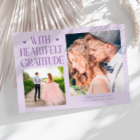 Photo de mariage lilas avec gratitude sincère  