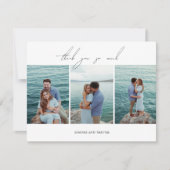 Carte De Remerciements Photo de mariage moderne en noir et blanc (Devant)