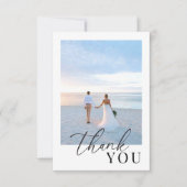 Carte de remerciements photo de mariage moderne et (Devant)