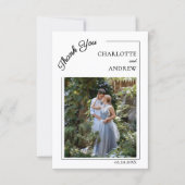Carte De Remerciements Photo de mariage moderne simple (Devant)