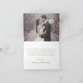Carte De Remerciements Photo de mariage noir avec écriture dorée 'Amour e (Intérieur)