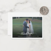 Carte de remerciements photo de mariage personnali (Devant/Arrière en situation)