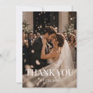 Carte De Remerciements Photo de mariage personnalisé avec note