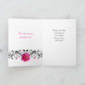 Carte de remerciements photo de Mariage rose Gerbe (Intérieur)