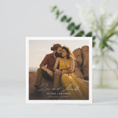 Carte de remerciements photo de mariage rustique (Debout devant)