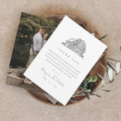 Carte De Remerciements Photo de mariage rustique noir et blanc de grange