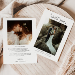 Carte De Remerciements Photo de mariage Simple Élégance