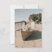 Carte de remerciements photo de mariage sur la pla (Dos)