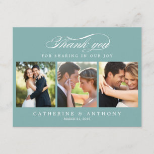 Carte de remerciements photo de mariage tout simpl