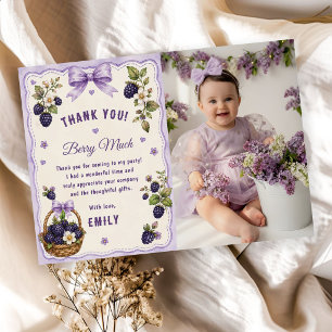 Carte De Remerciements Photo de mûre d'anniversaire beaucoup