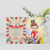 Carte De Remerciements Photo de naissance cirque & animaux de carnaval vi (Debout devant)