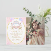 Carte De Remerciements Photo de naissance du Carrosse de la Princesse Ros (Debout devant)