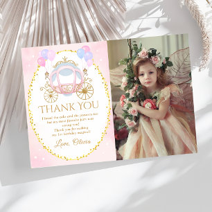 Carte De Remerciements Photo de naissance du Carrosse de la Princesse Ros