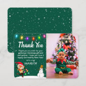 Carte De Remerciements Photo de Noël d'enfants mignons (Devant / Derrière)