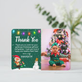 Carte De Remerciements Photo de Noël d'enfants mignons (Debout devant)