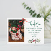 Carte De Remerciements Photo de Noël d'enfants mignons (Debout devant)