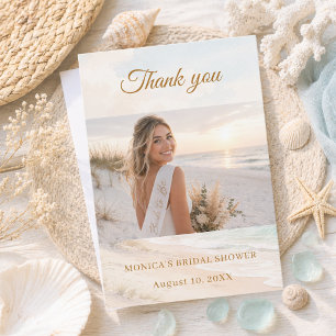 Carte De Remerciements Photo de plage côtière estivale pour une fête de m